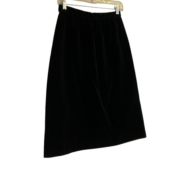 Vintage 80s Russ Black Knee Length Velvet Straight High Rise Skirt Size Small - Picture 3 of 14
